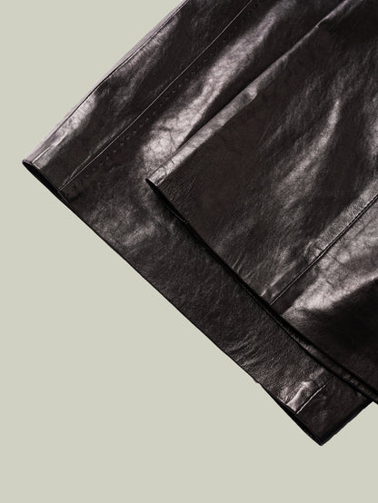 Emerald oil-waxed lambskin shorts