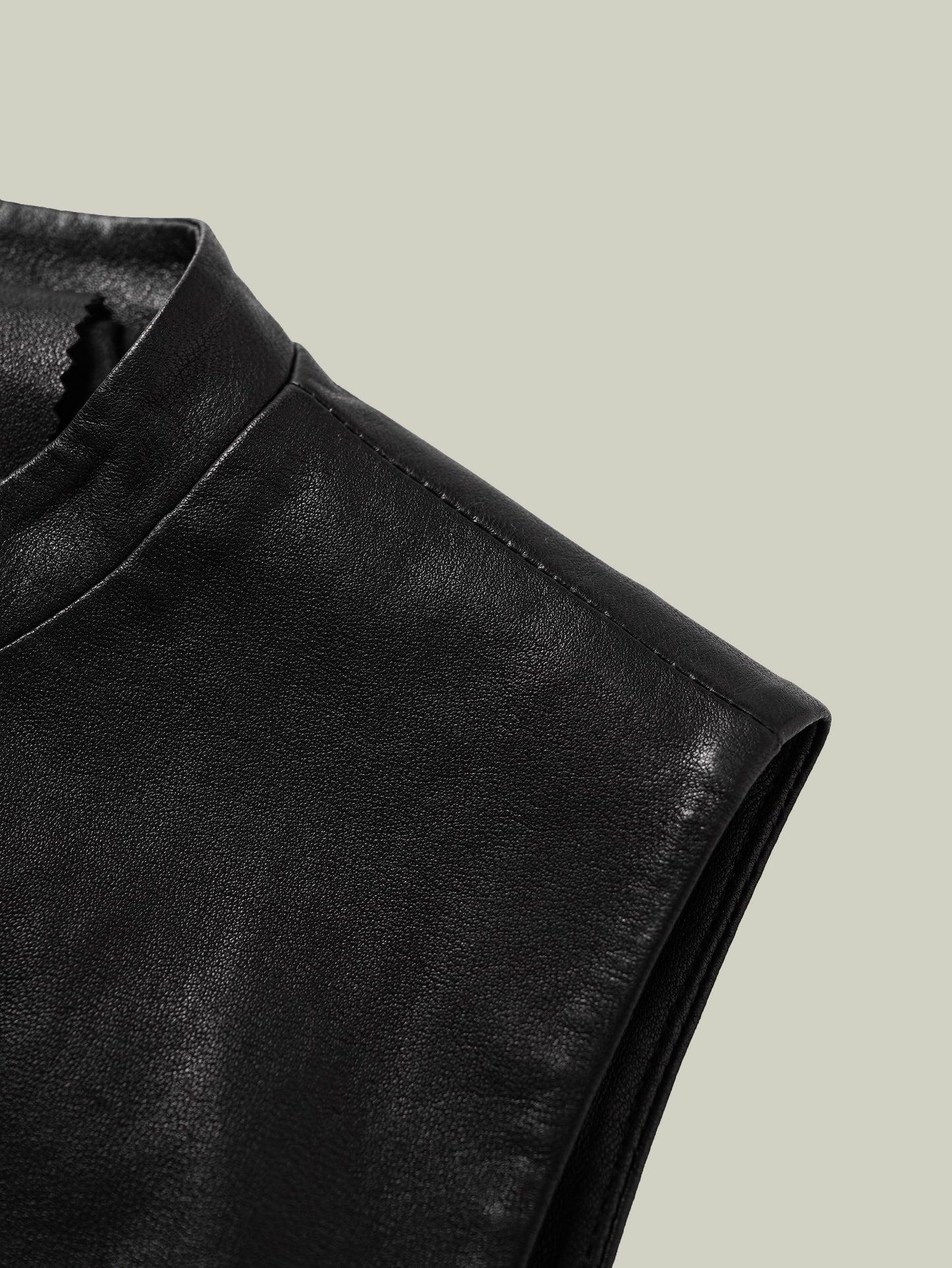 Sheepskin mandarin-collar vest