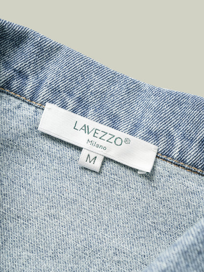 Giacca in denim con farfalle e strass LAVEZZO