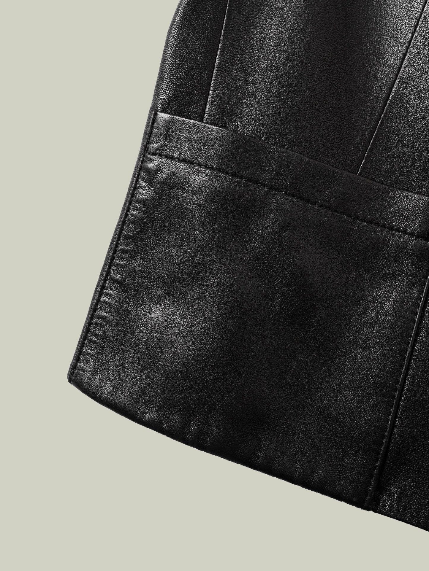 Sheepskin mandarin-collar vest