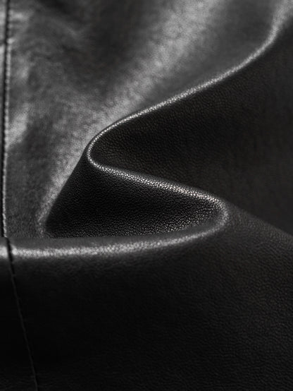 Sheepskin mandarin-collar vest