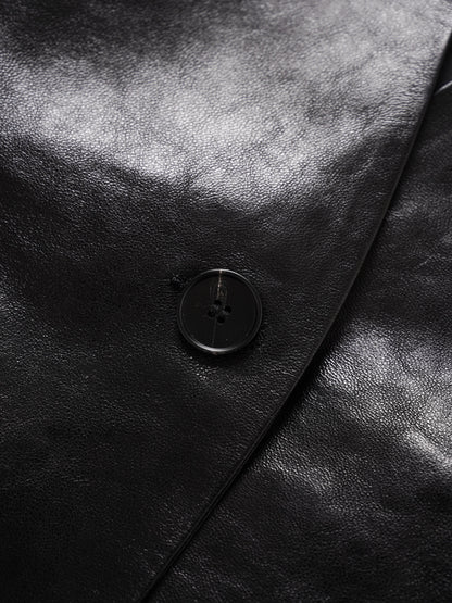 Emerald oil-waxed lambskin jacket