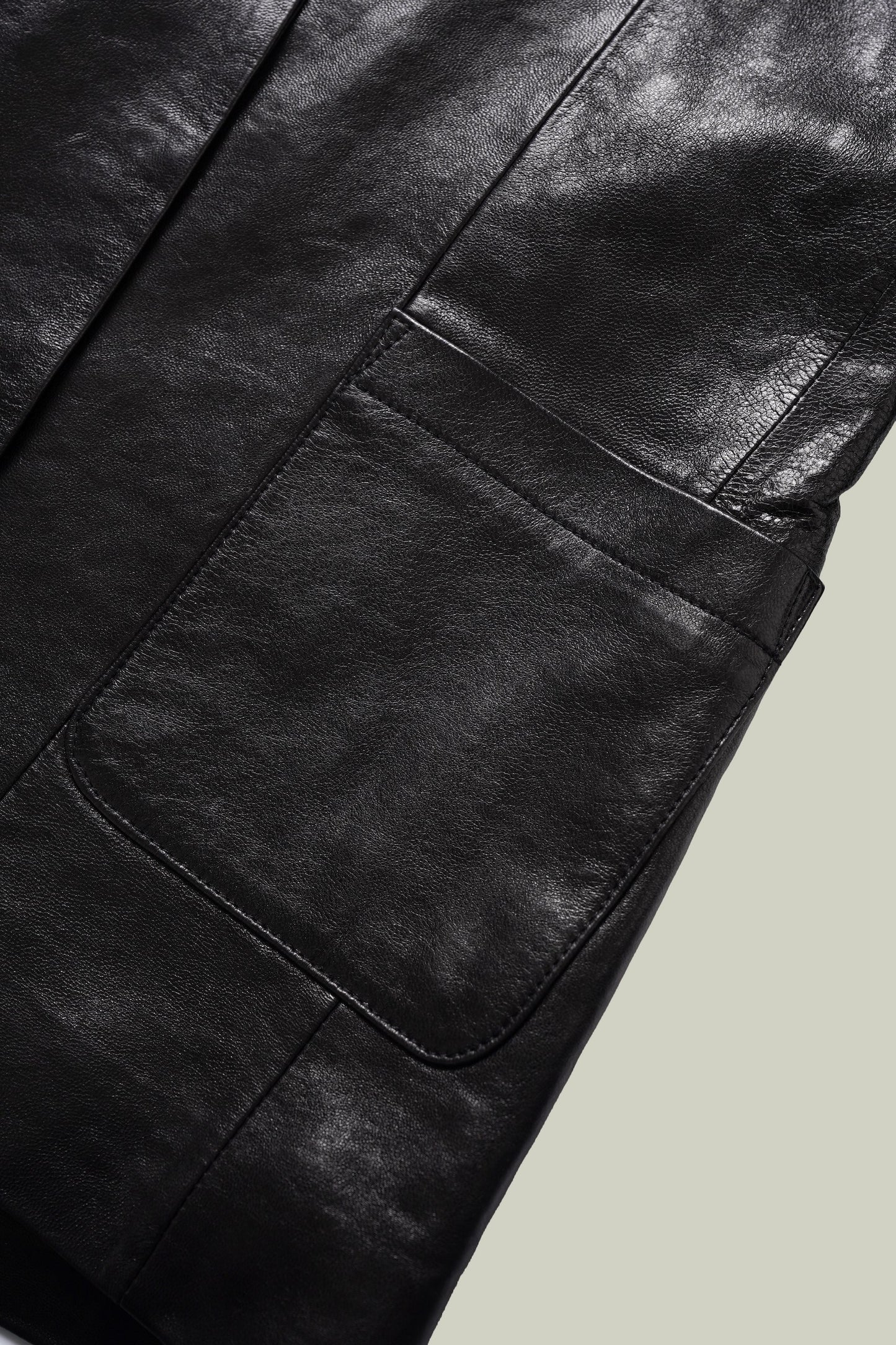 Emerald oil-waxed lambskin jacket