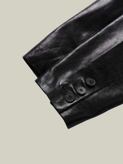 Emerald oil-waxed lambskin jacket