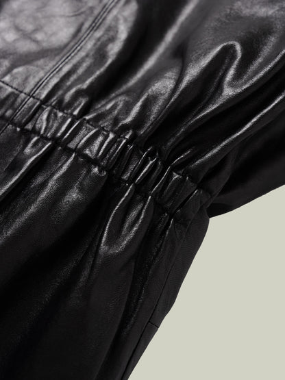 Emerald oil-waxed lambskin jacket