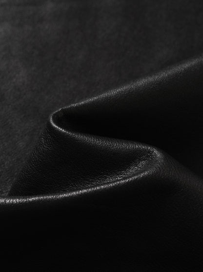 Washed vegetable-tanned leather balloon pants