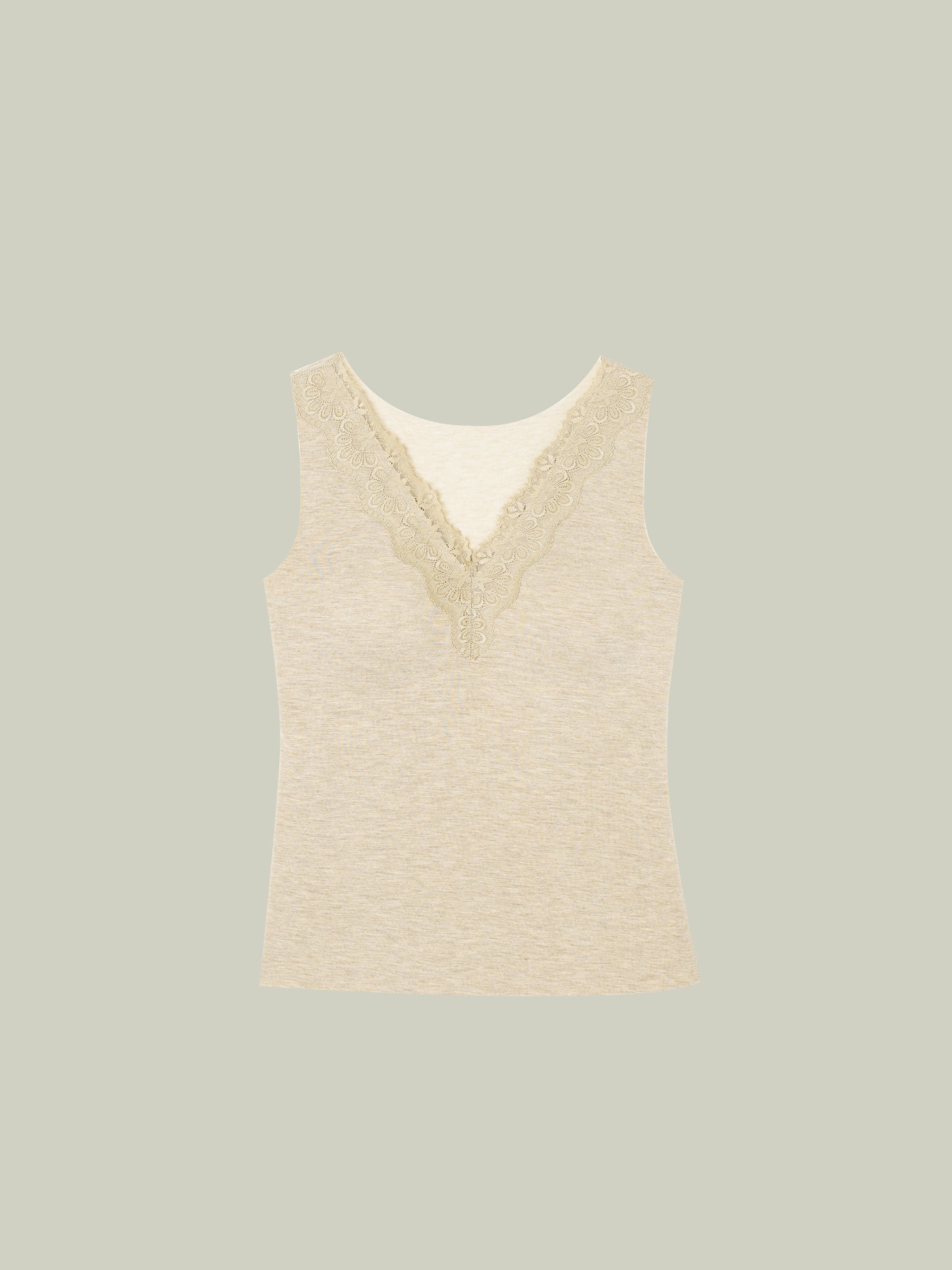 Canottiera termica in pizzo v-neck