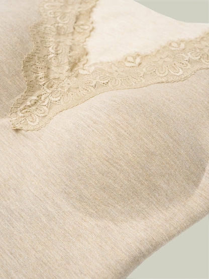 Canottiera termica in pizzo v-neck