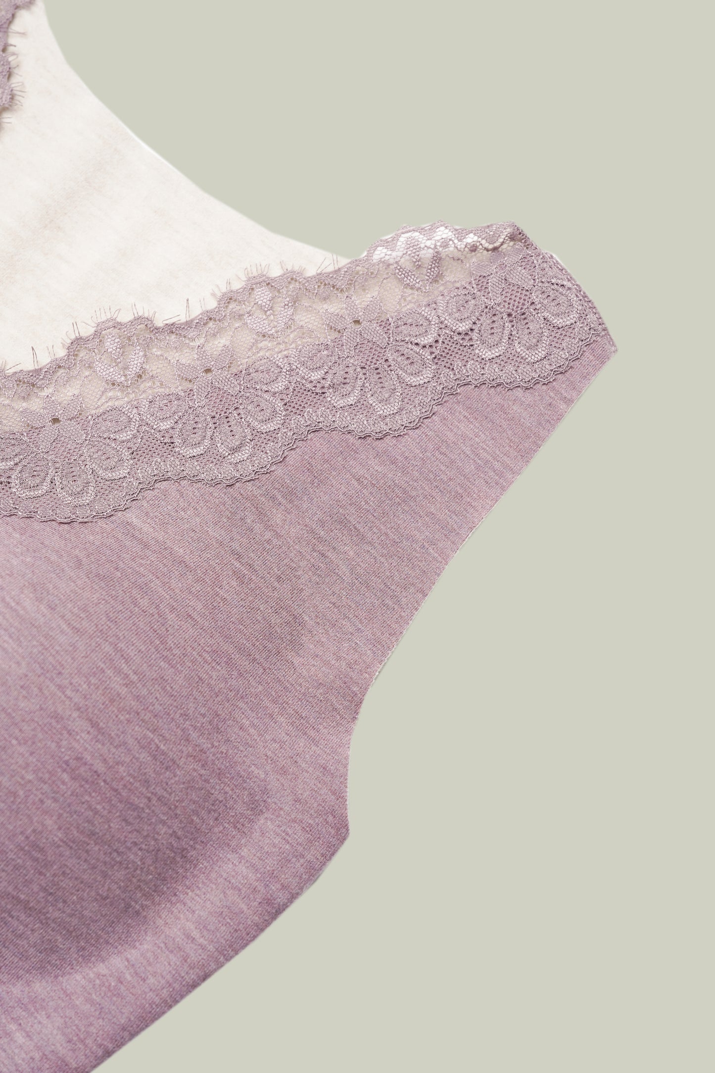 Canottiera termica in pizzo v-neck