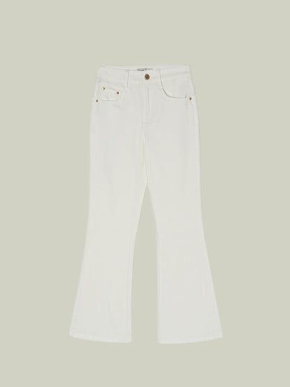 LAVEZZO Jeans bianchi cropped svasati