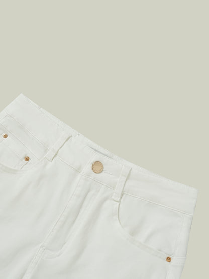 LAVEZZO Jeans bianchi cropped svasati