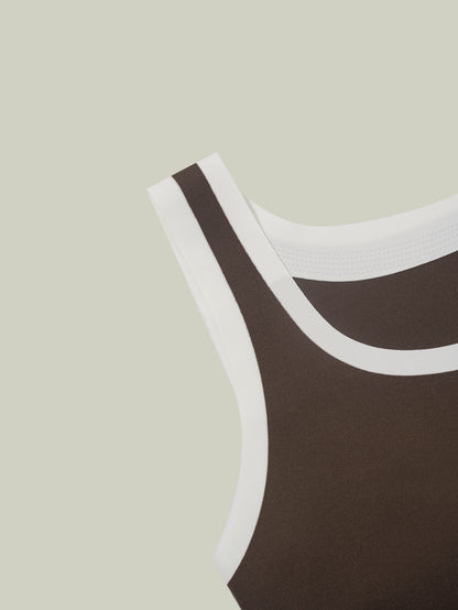 Two-tone layered tank top