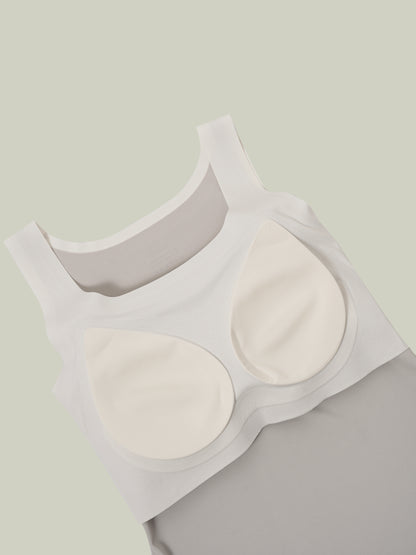 Two-tone layered tank top