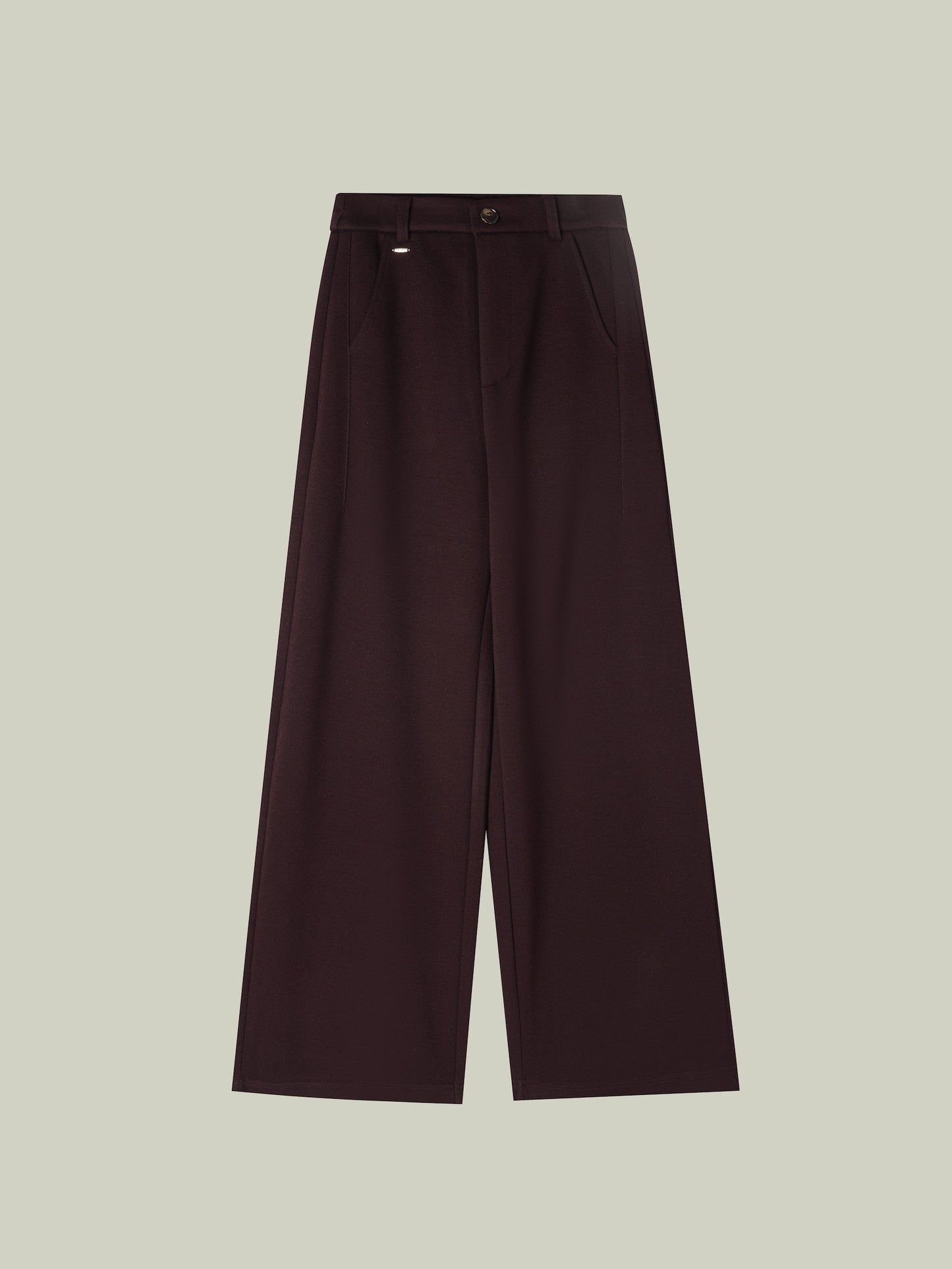 Wool blend warm straight pants