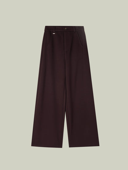 Wool blend warm straight pants