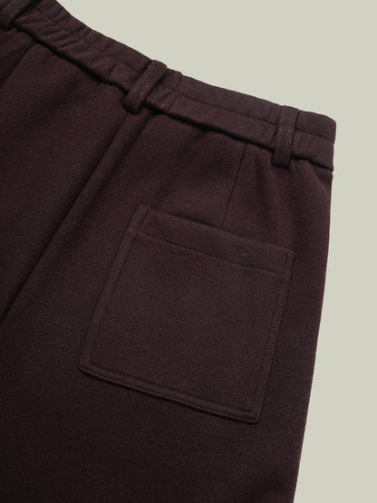 Wool blend warm straight pants