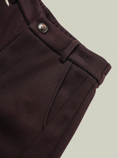 Wool blend warm straight pants
