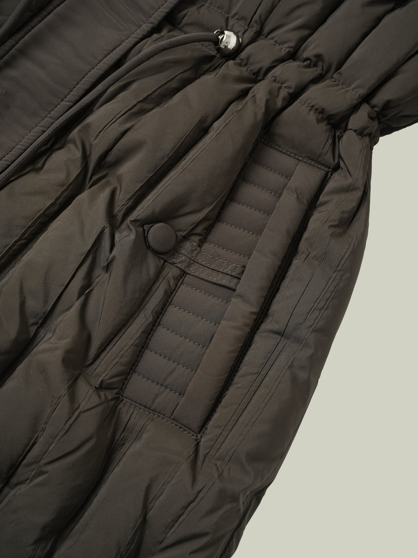 Long down coat with fox fur collar