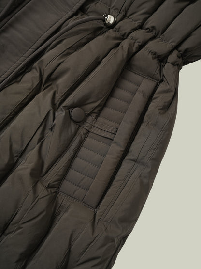  Long down coat with fox fur collar
