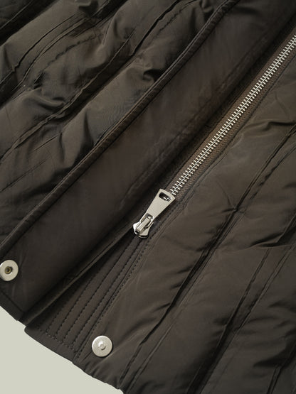  Long down coat with fox fur collar
