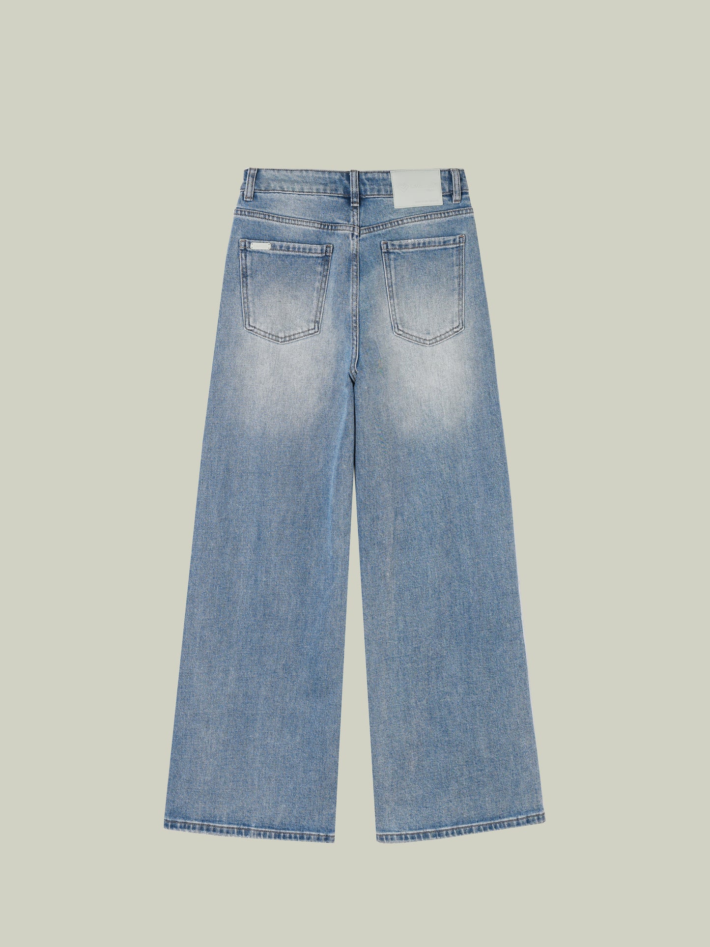 Jeans a gamba dritta con paillettes e cristalli