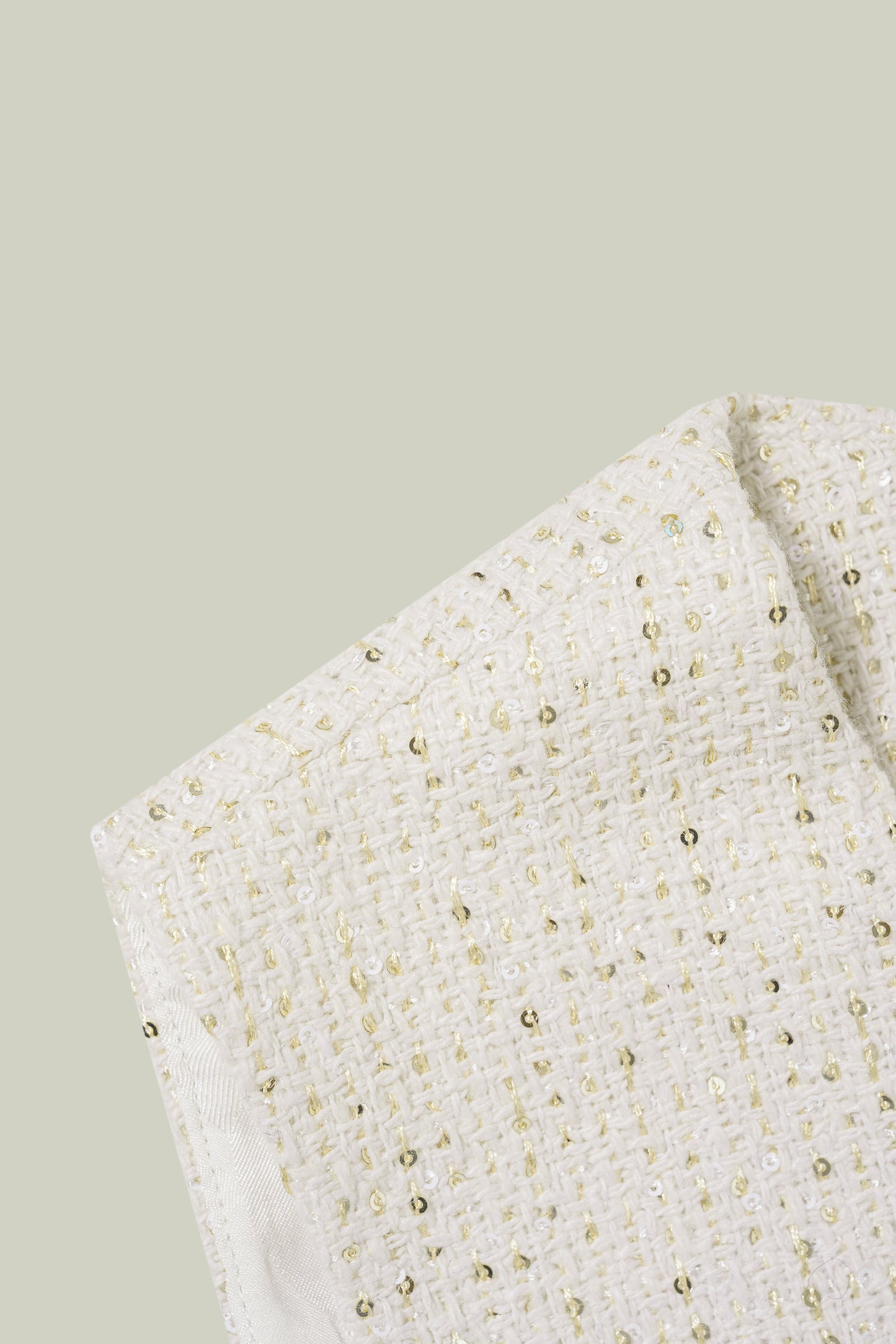 Gilet Avorio con Paillettes Dorate