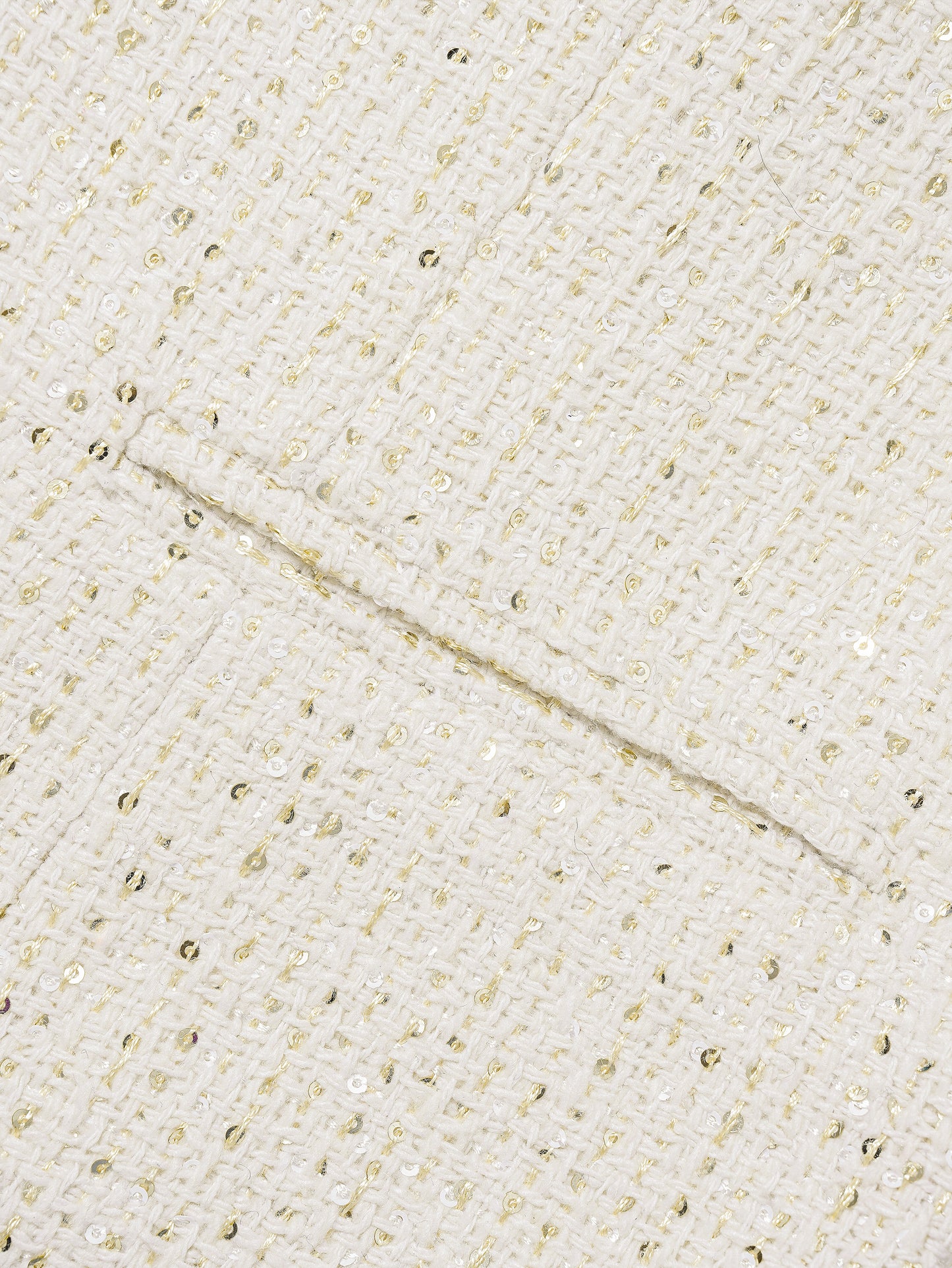 Gilet Avorio con Paillettes Dorate