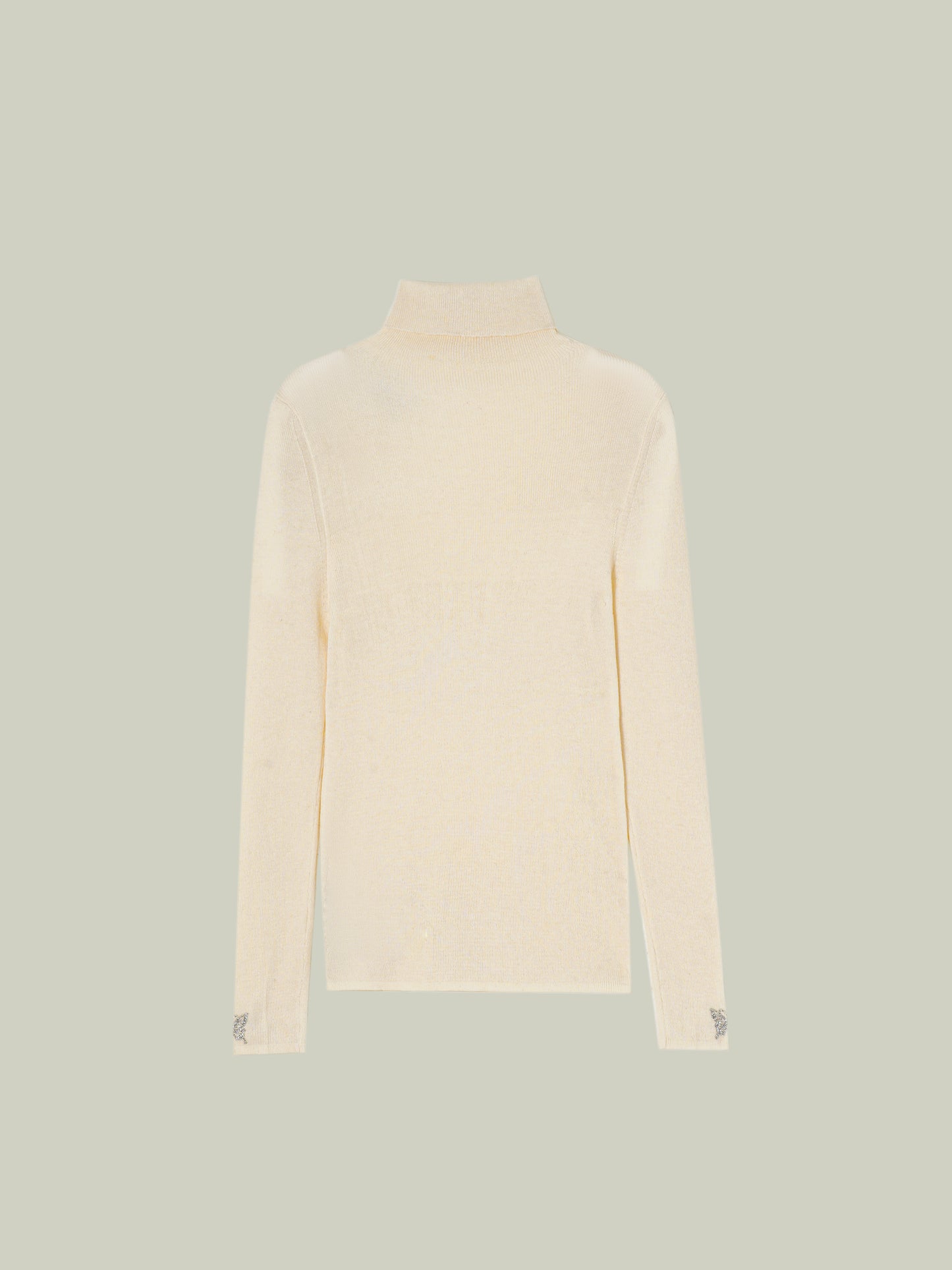 Butterfly embellished high-neck knit