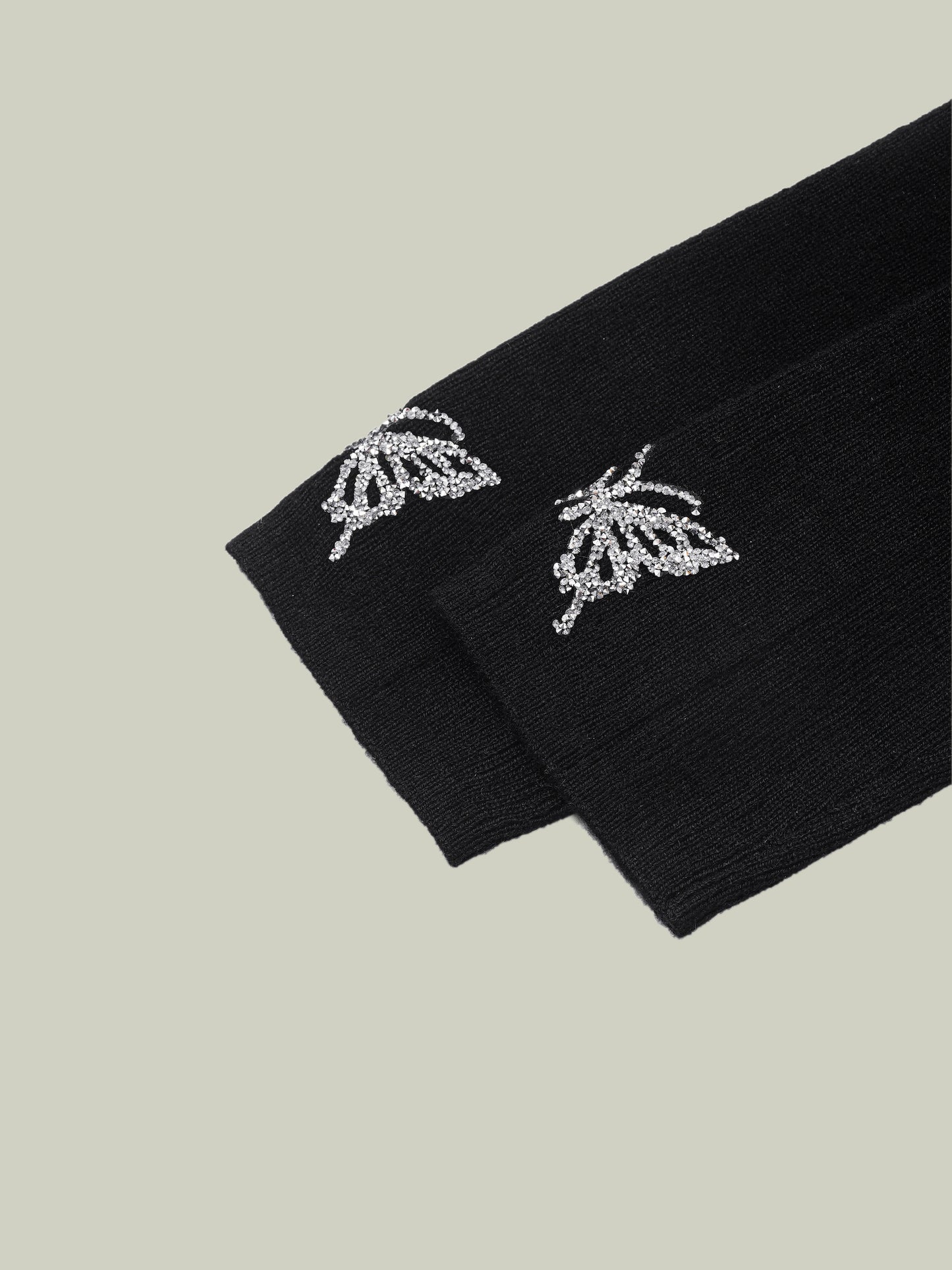 Butterfly embellished high-neck knit