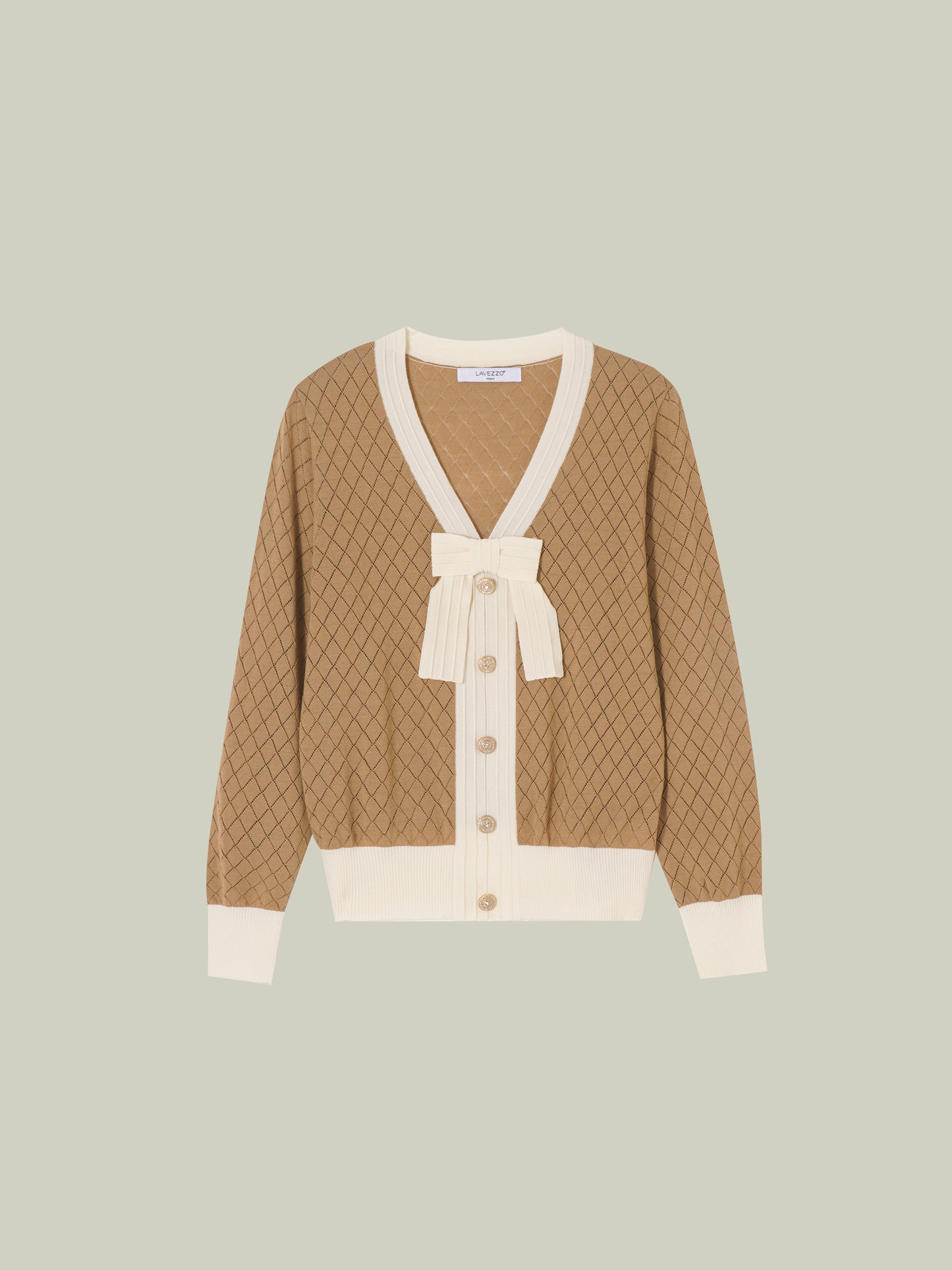 Cardigan in maglia stile petite Chanel con fiocco