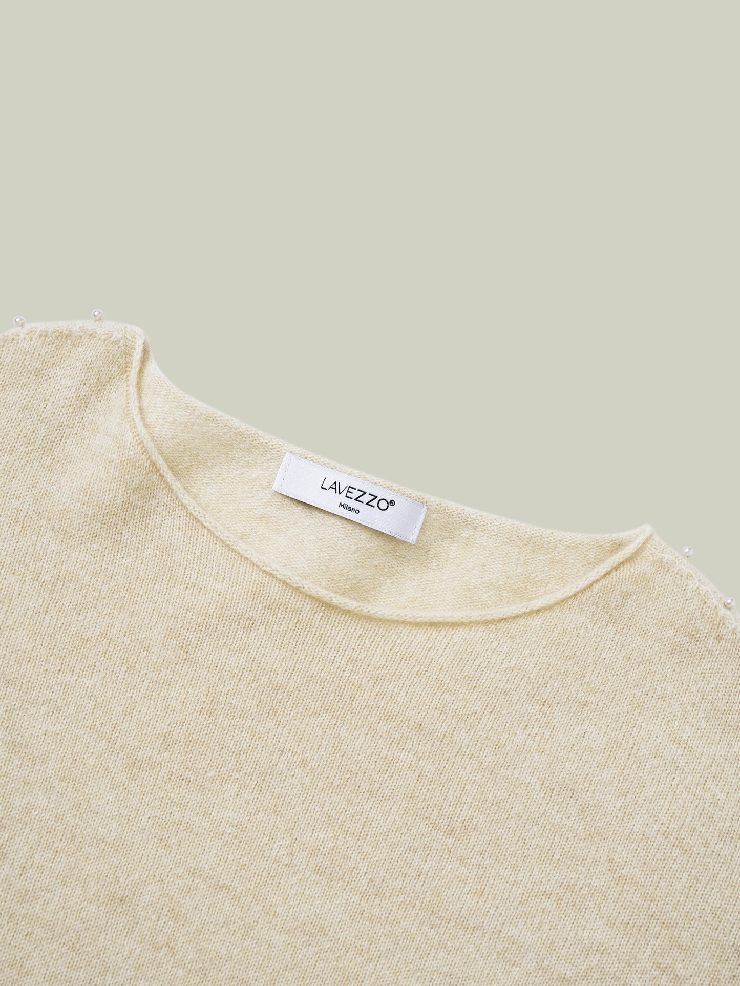  Cashmere sweater with pearl embellishment