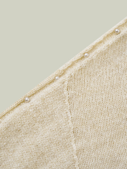  Cashmere sweater with pearl embellishment