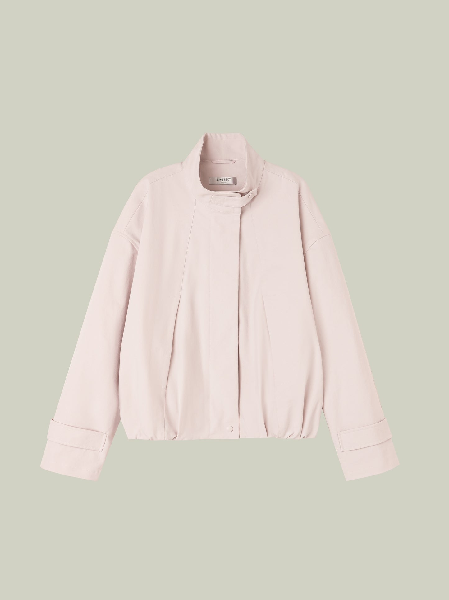  Stand-collar cropped trench jacket