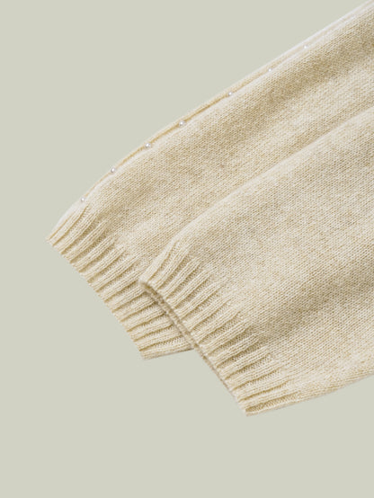  Cashmere sweater with pearl embellishment