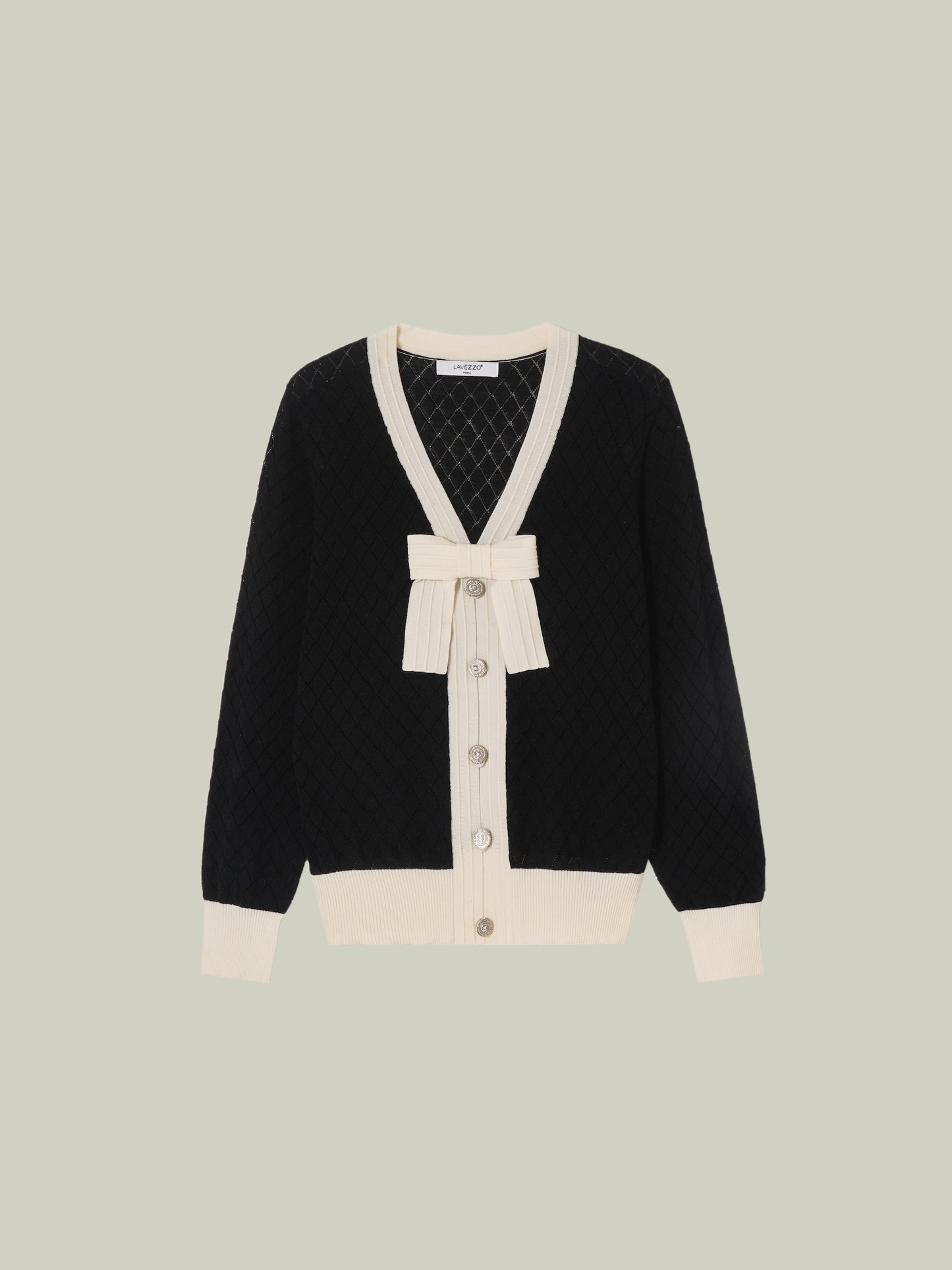 Cardigan in maglia stile petite Chanel con fiocco