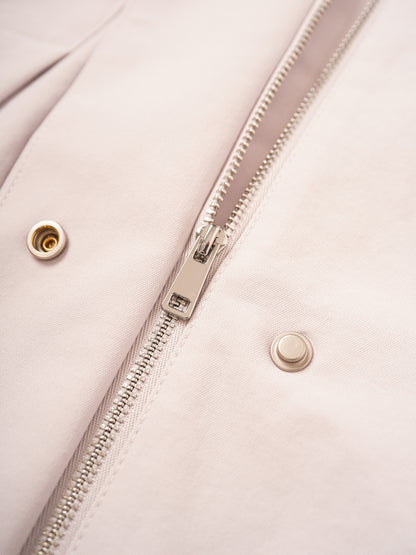  Stand-collar cropped trench jacket