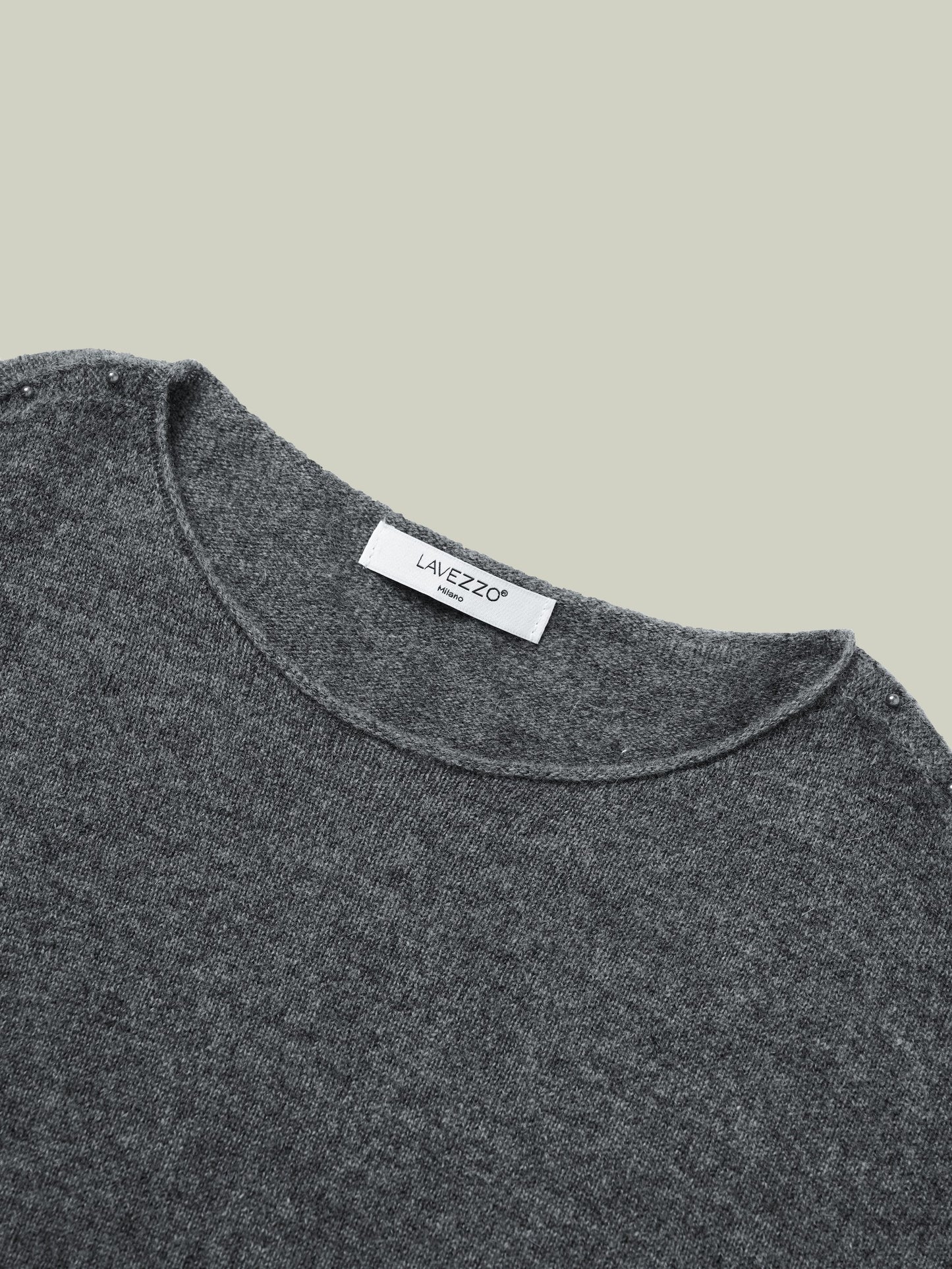  Cashmere sweater with pearl embellishment