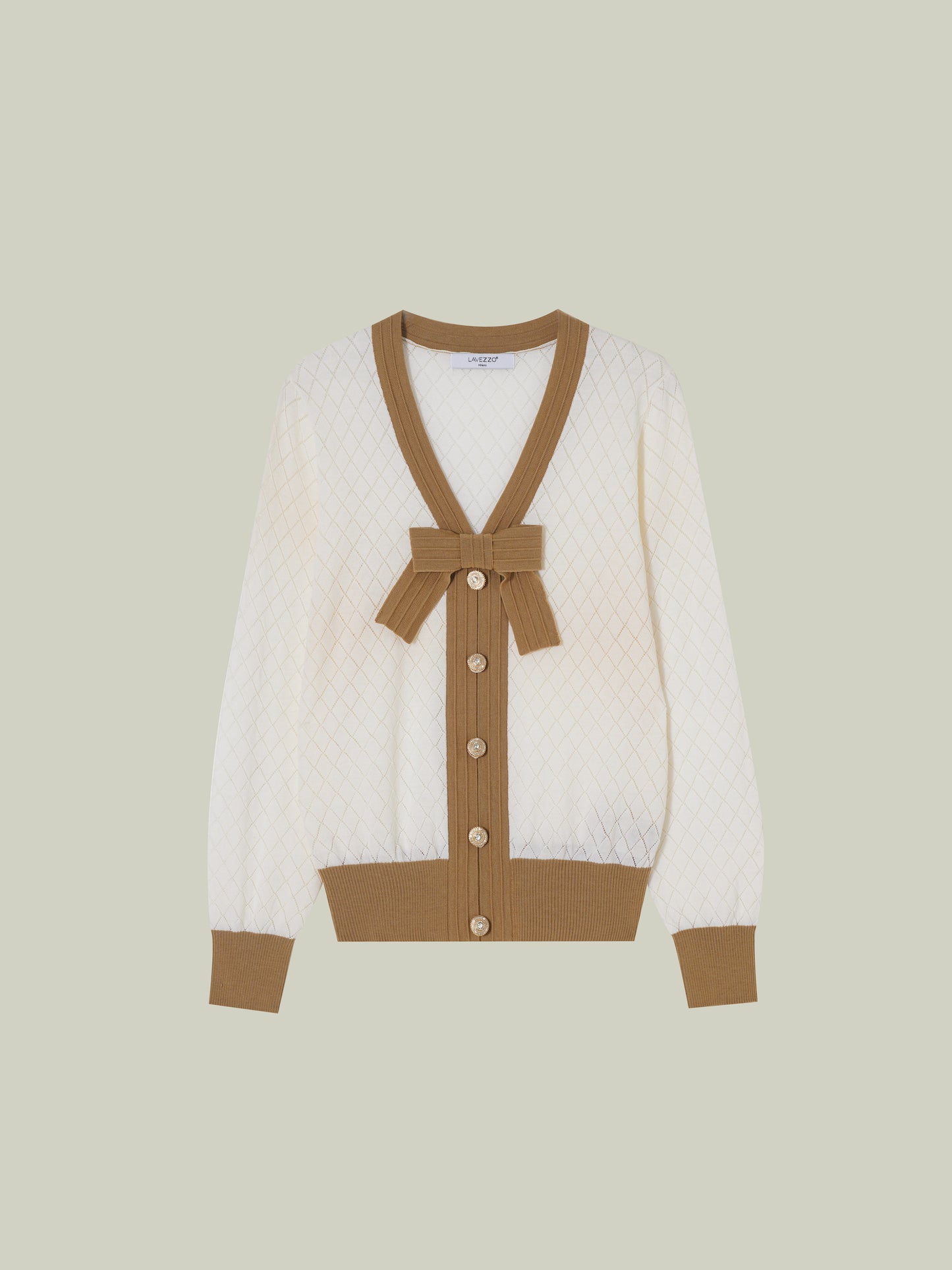Cardigan in maglia stile petite Chanel con fiocco