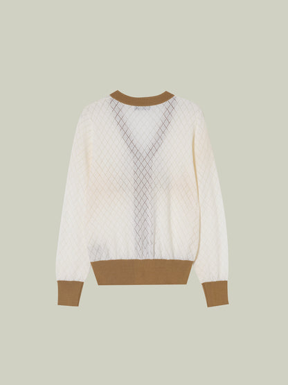 Cardigan in maglia stile petite Chanel con fiocco