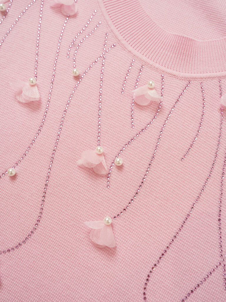 Maglia in seta e lino con manica tre quarti