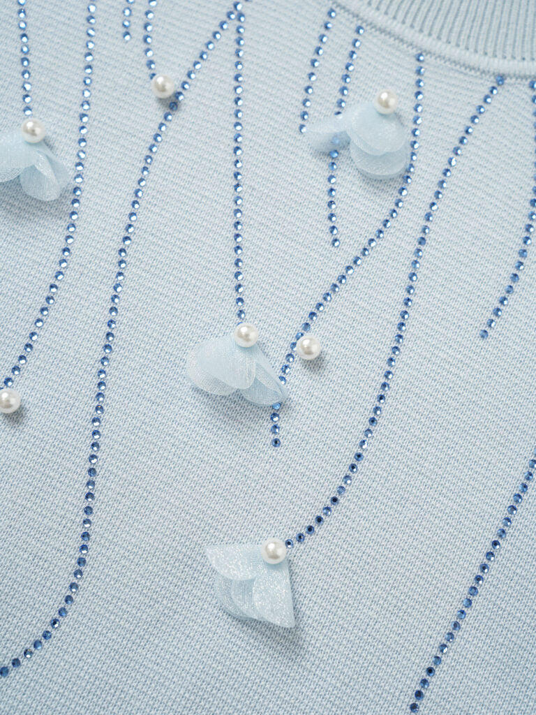 Maglia in seta e lino con manica tre quarti
