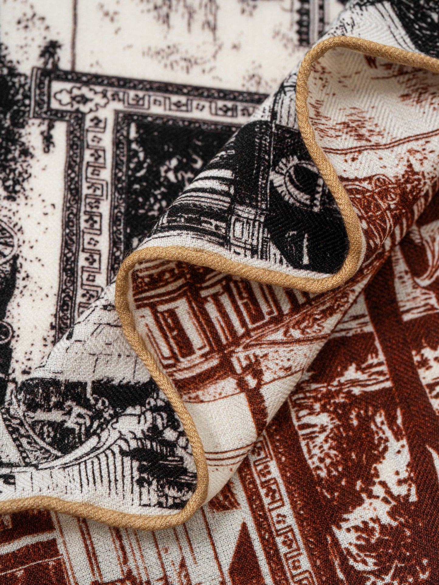 Double-sided castle print scarf