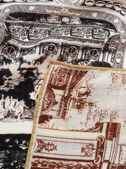 Double-sided castle print scarf