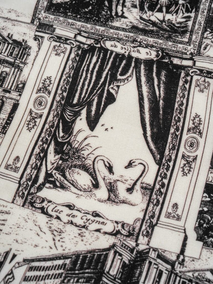 Double-sided castle print scarf
