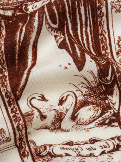 Double-sided castle print scarf