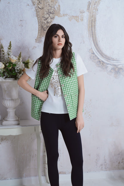 Gilet in tweed retrò