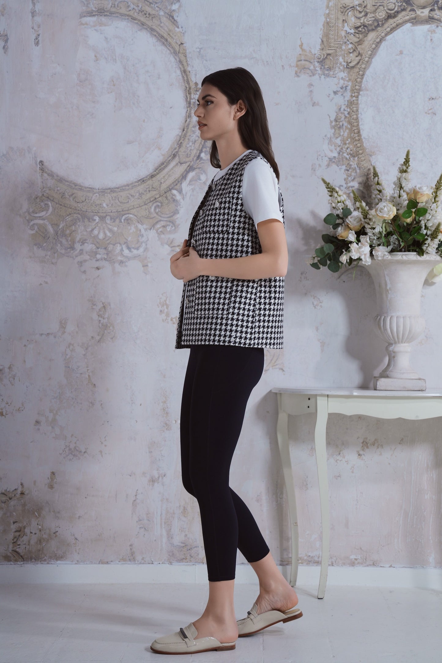 Gilet in tweed retrò