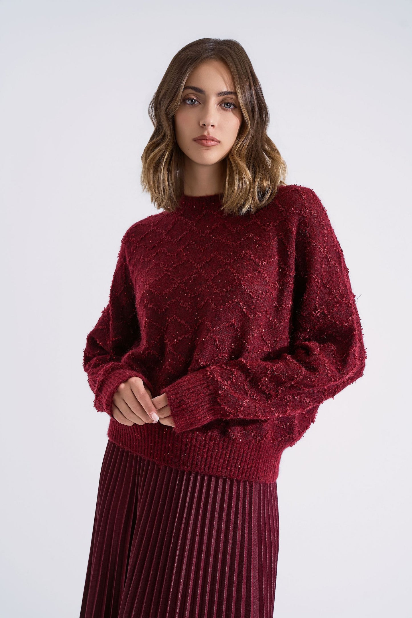 Red wool sweater