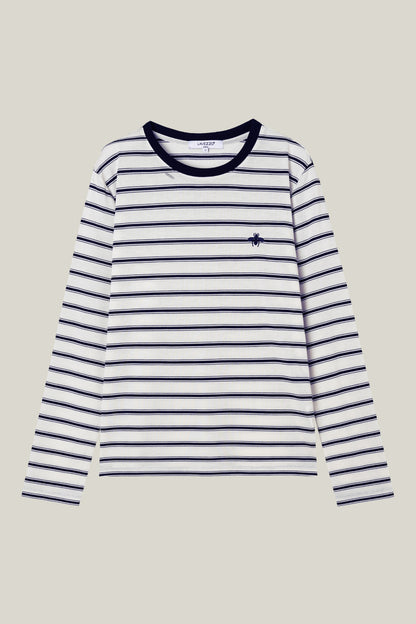 Striped sweater with bee motif