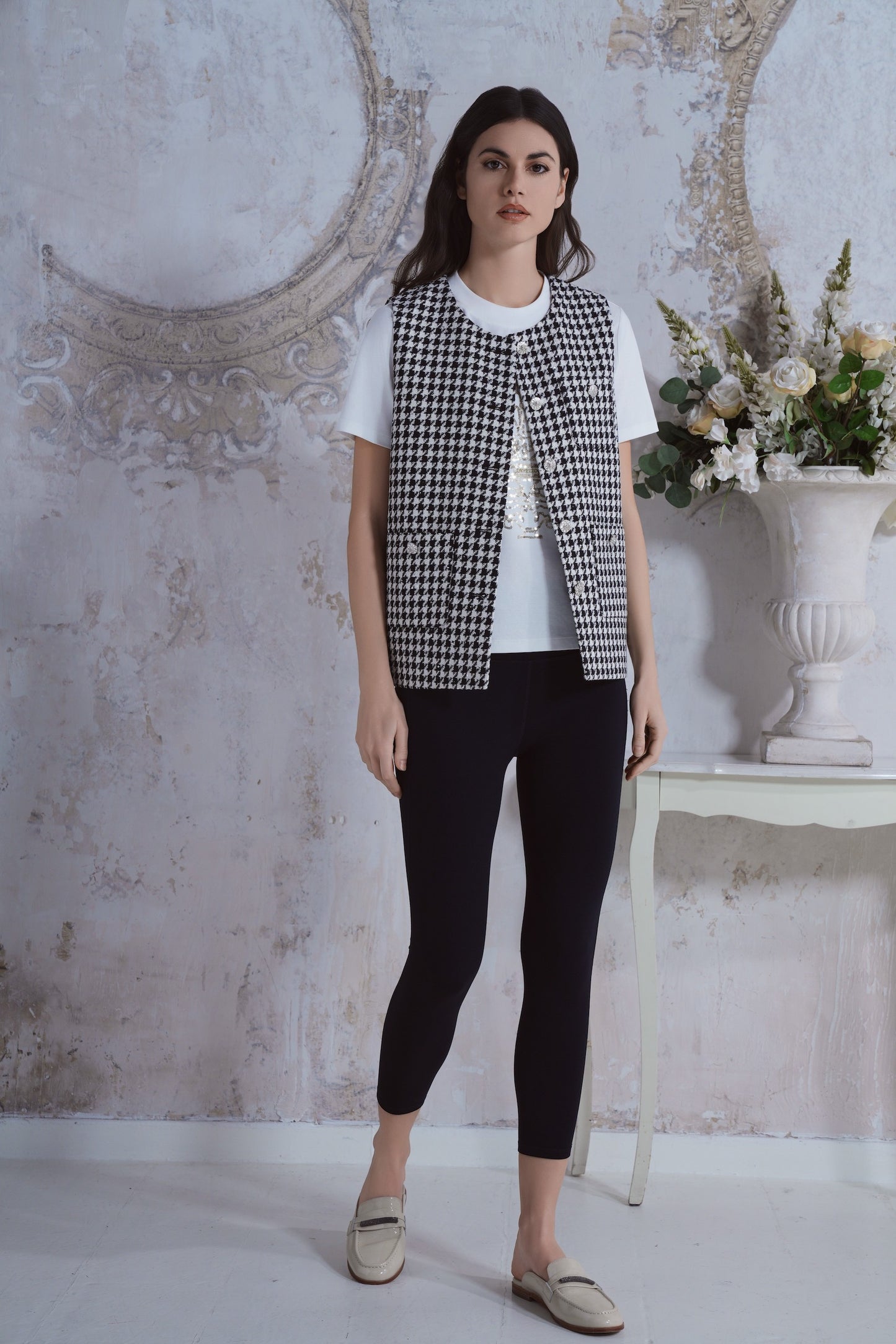Gilet in tweed retrò